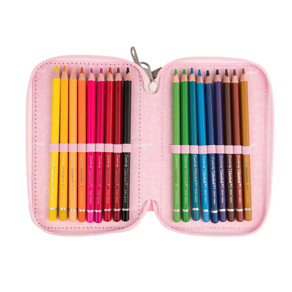 Astuccio glitterato 3 Zip Colourbook