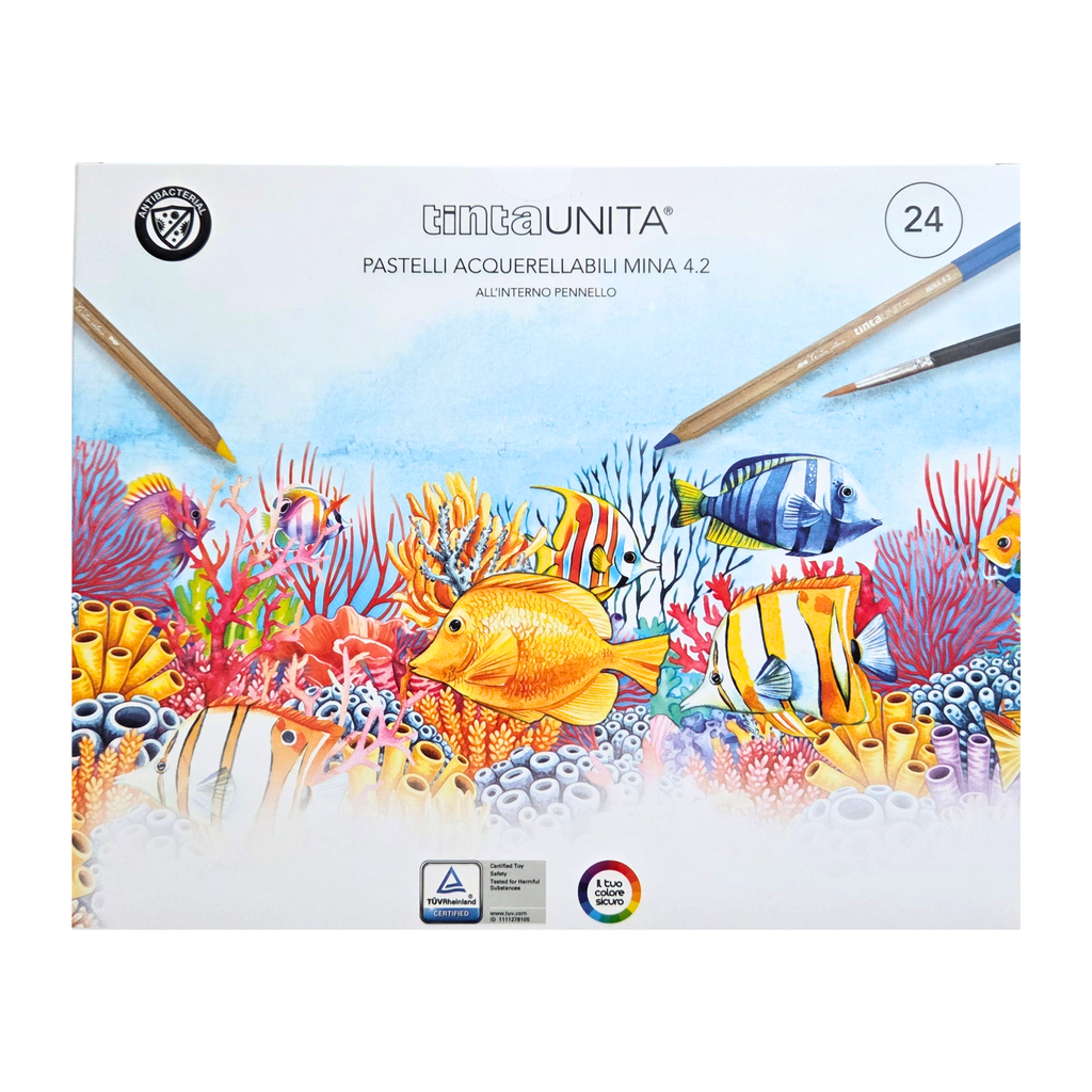Pastelli a legno acquerellabili Tinta Unita - 24 colori