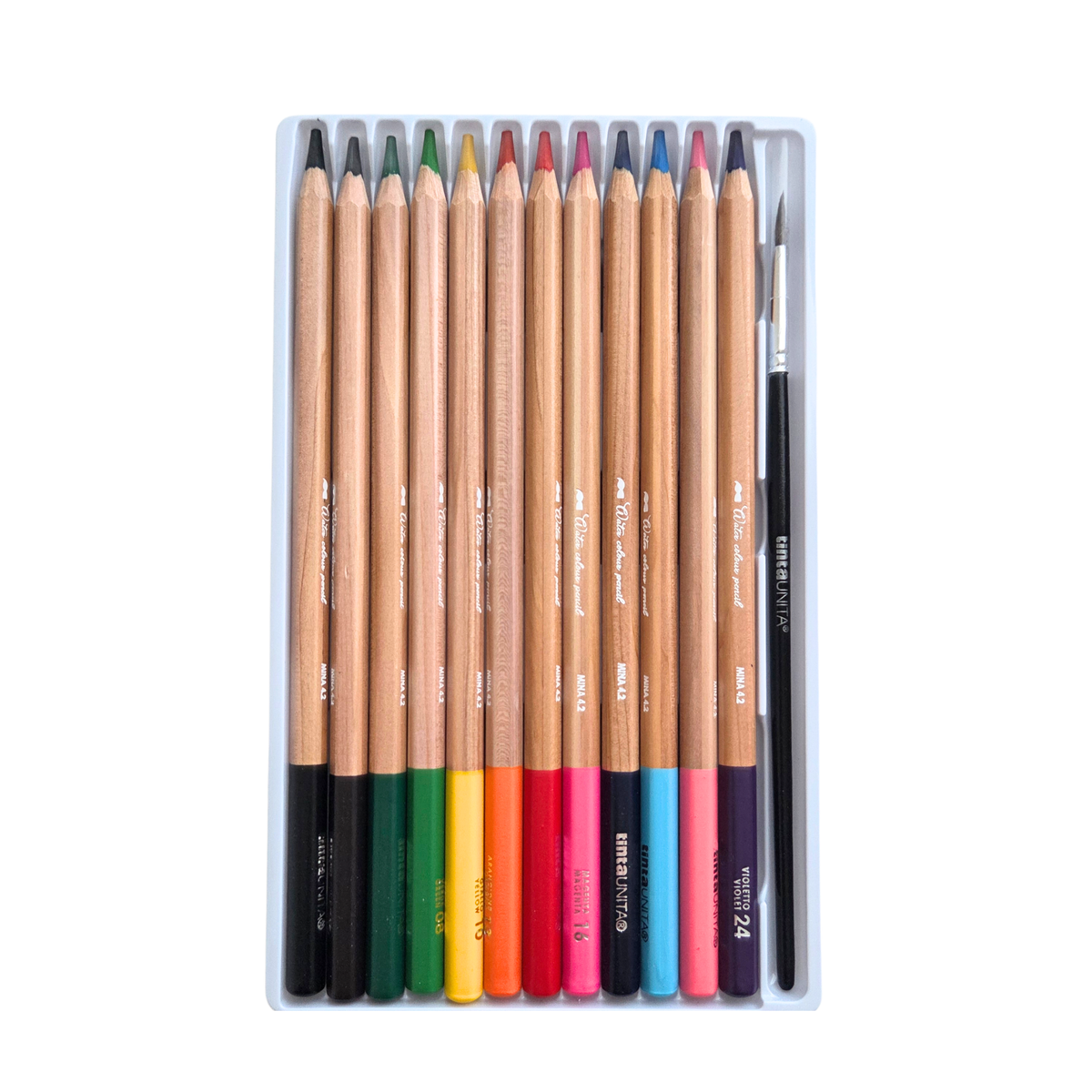 Pastelli a legno acquerellabili Tinta Unita - 12 colori
