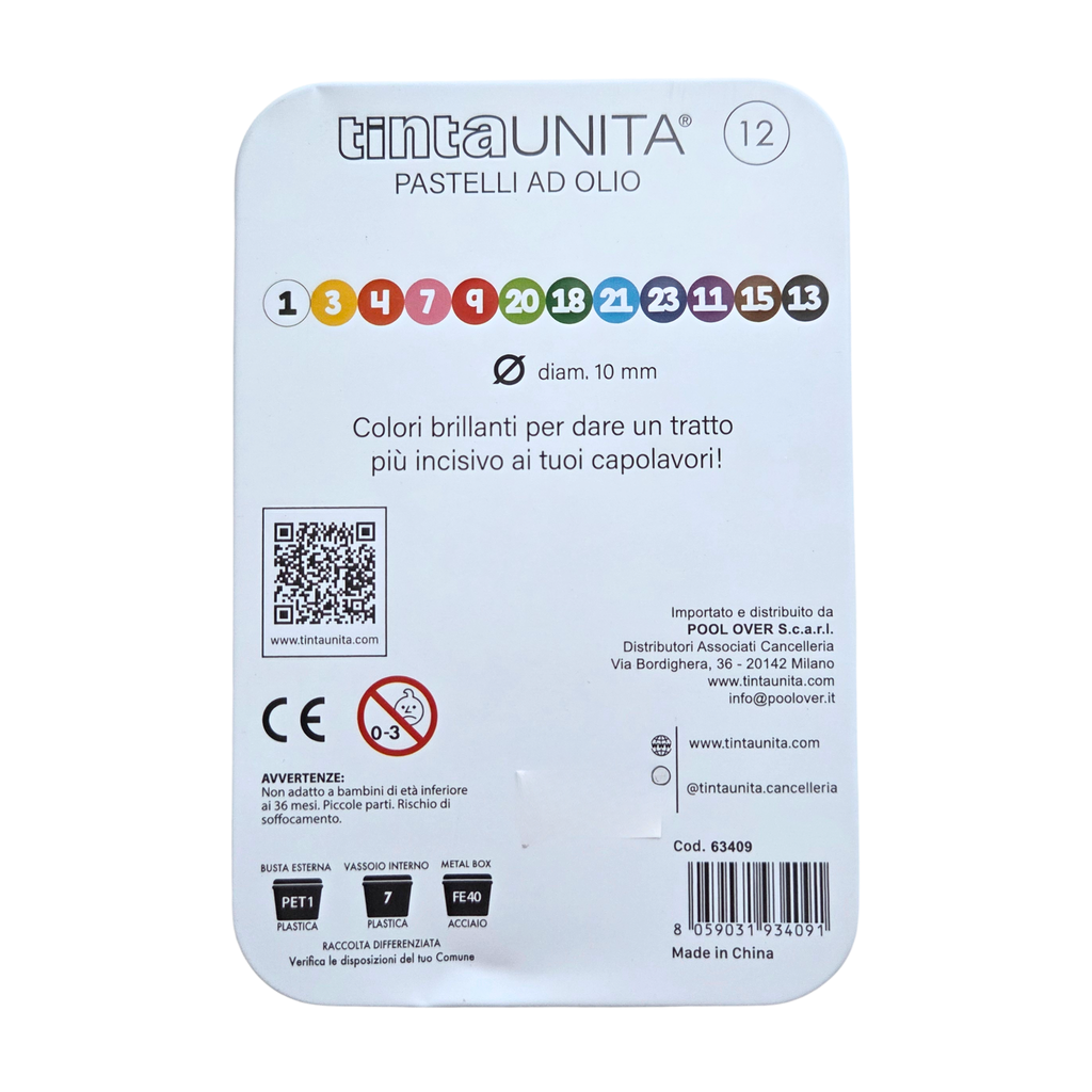 Pastelli a olio Tinta Unita - 12 colori