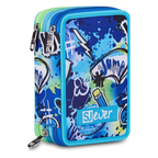 SJ Gang Style - Astuccio Scuola 3 Zip Ever Cloudy Blue