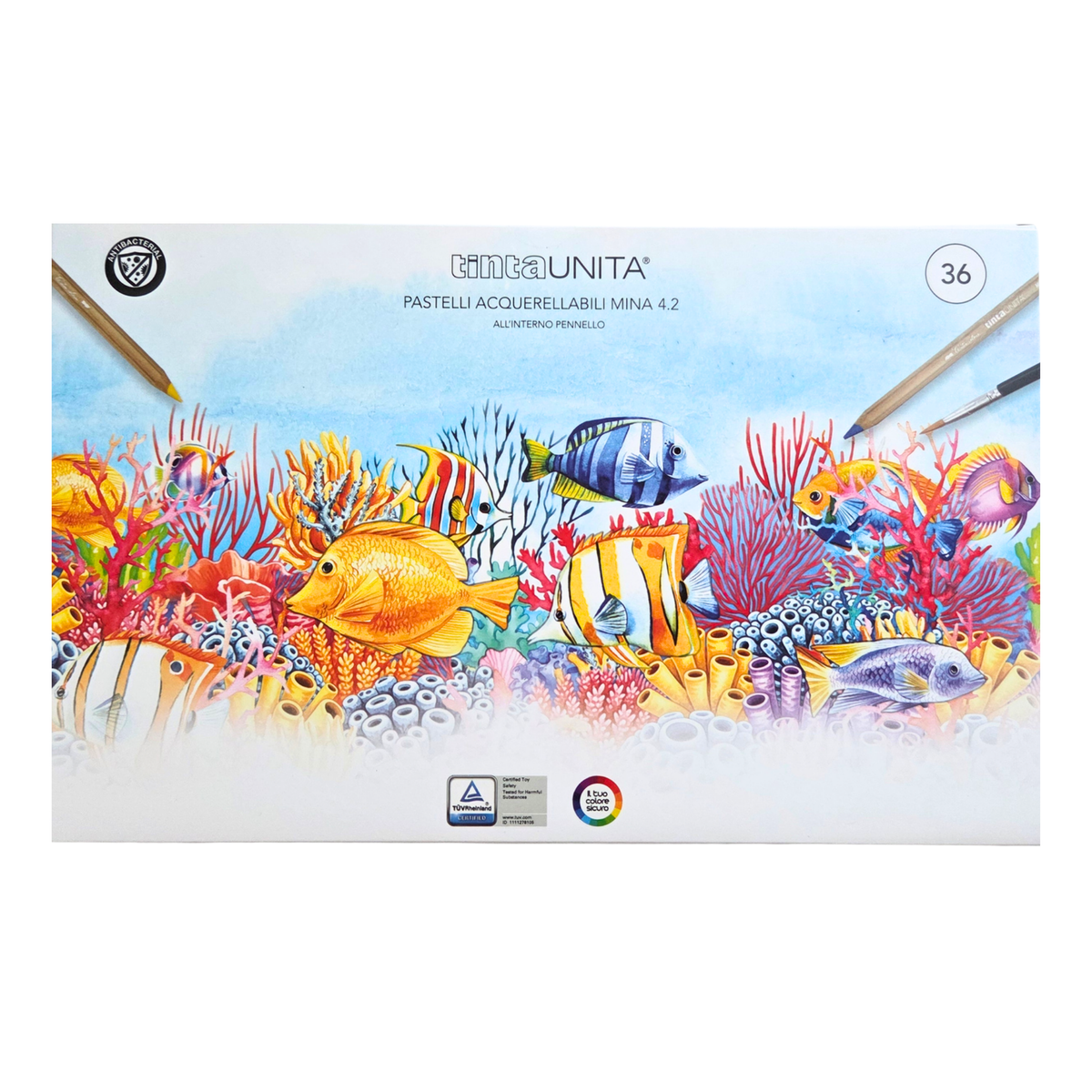 Pastelli a legno acquerellabili Tinta Unita - 36 colori