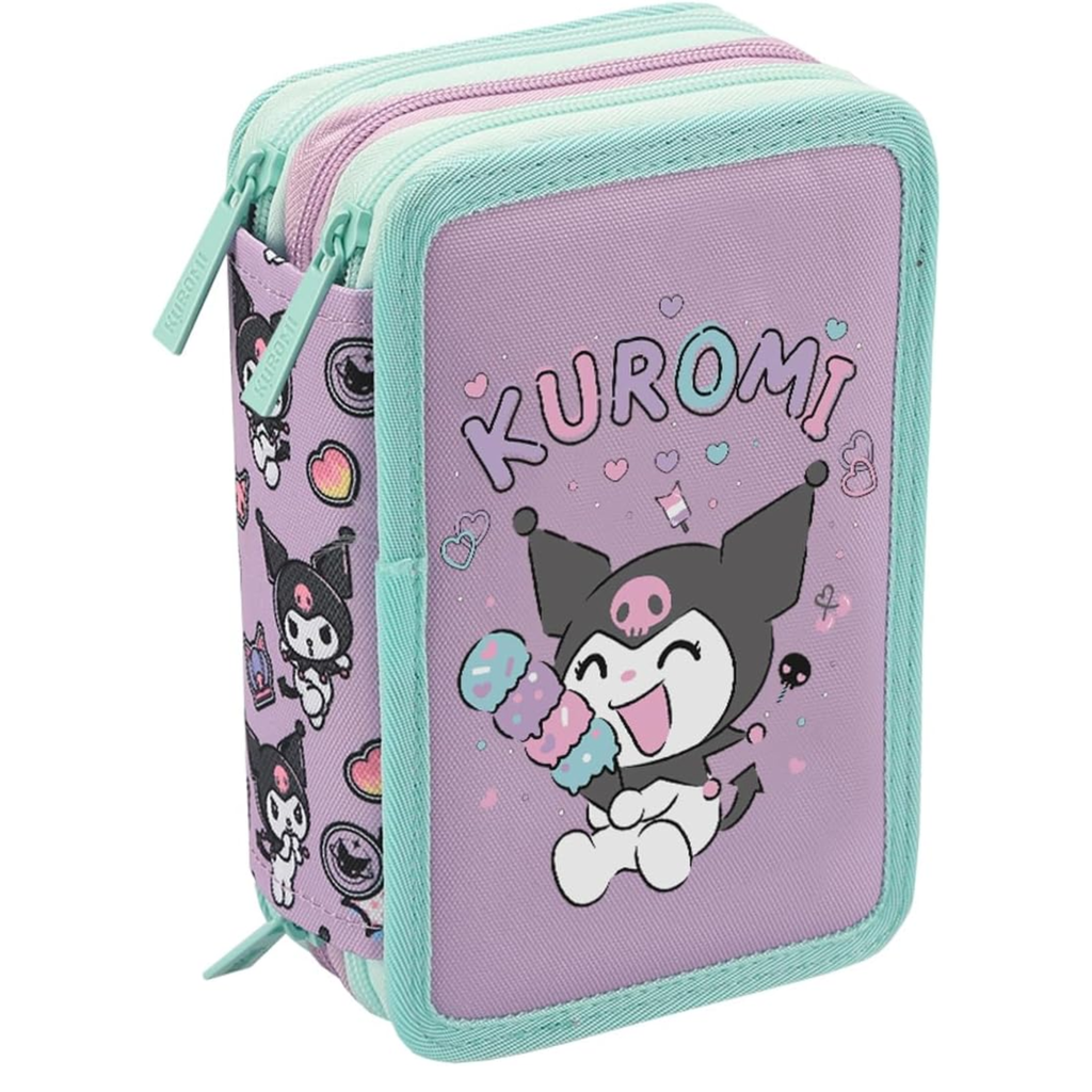 Astuccio kuromi - Completo 44 Pezzi 3 scomparti