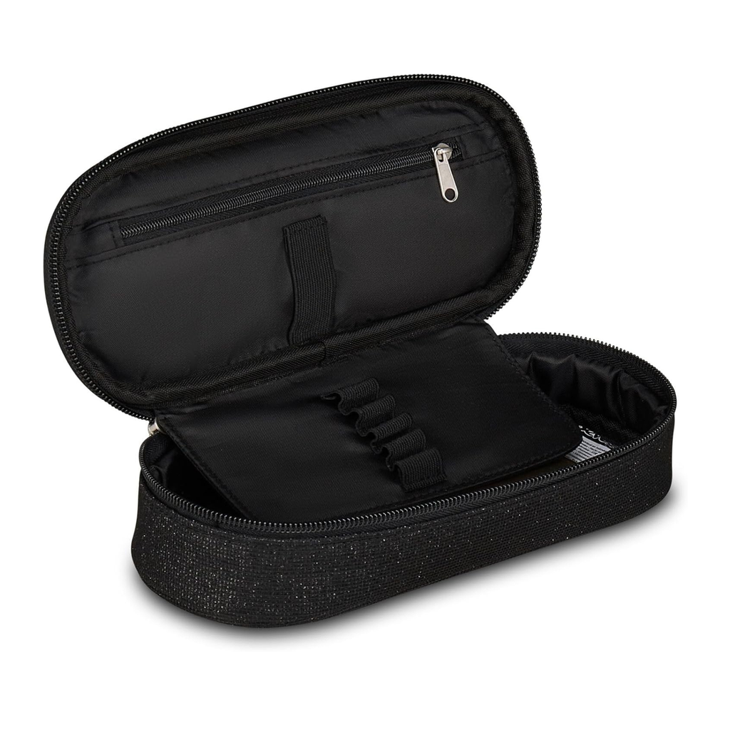 Seven Portapenne Scuola Round Plus Shiny Tech – Astuccio Ovale con Taschino Interno
