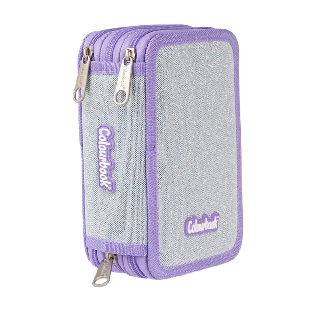 Astuccio glitterato 3 Zip Colourbook