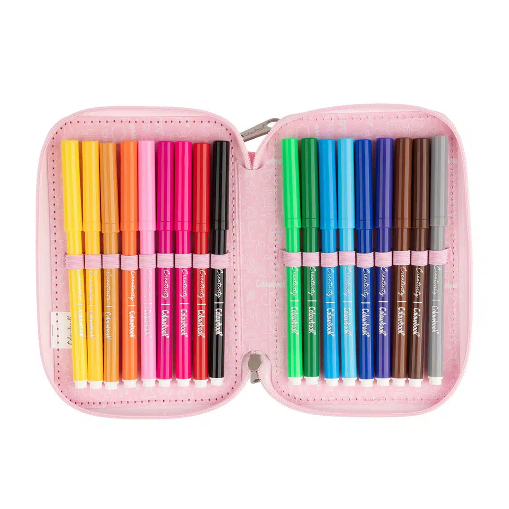 Astuccio glitterato 3 Zip Colourbook