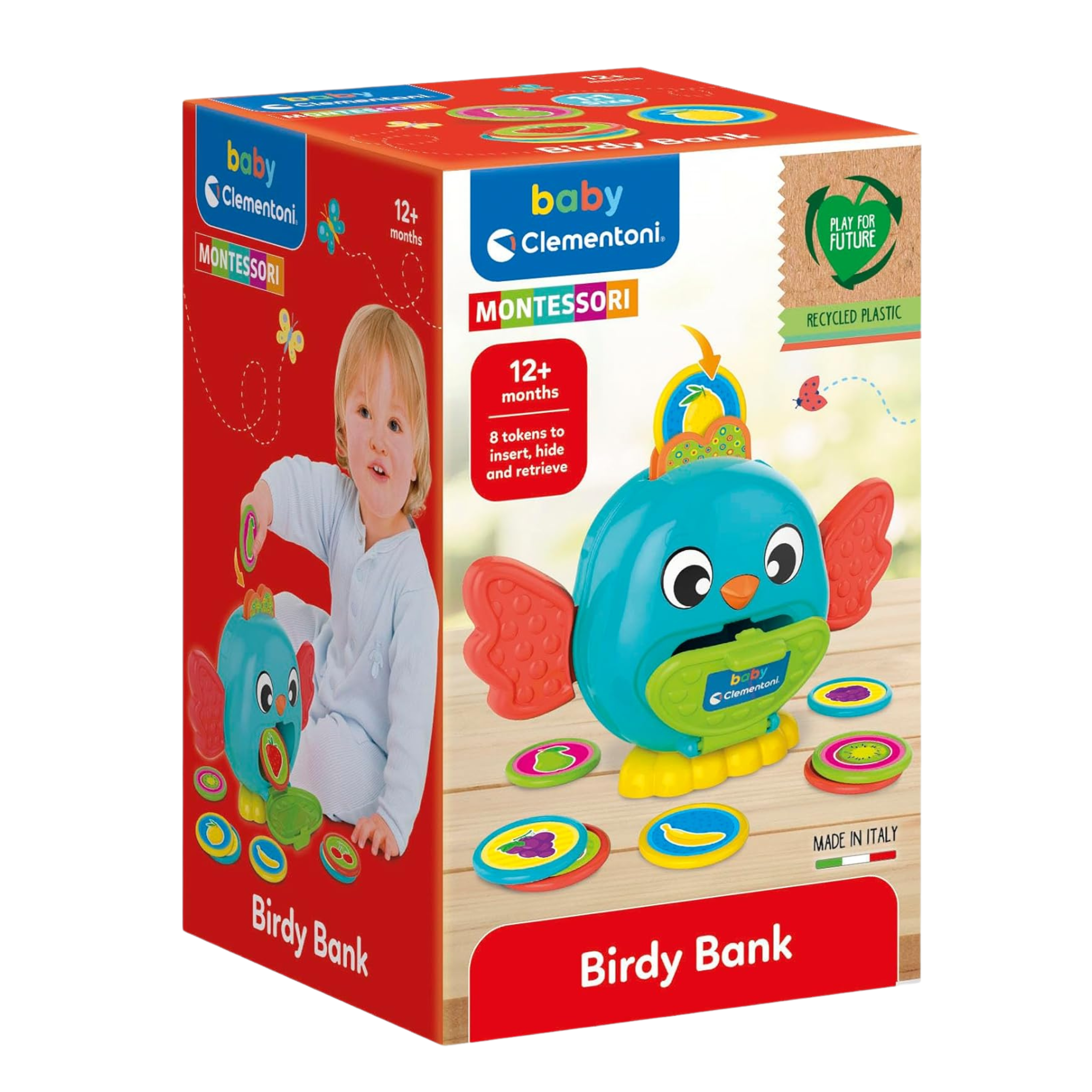 Clementoni Baby Montessori - Birdy Bank, Gioco Prima Infanzia per Bambini 12+ Mesi
