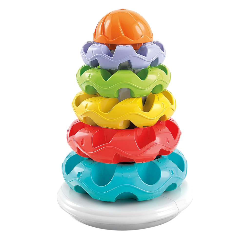 Clementoni Baby Stacking Rings, Anelli Impilabili, Torre di 5 Anellini, Bambini 6-36 Mesi