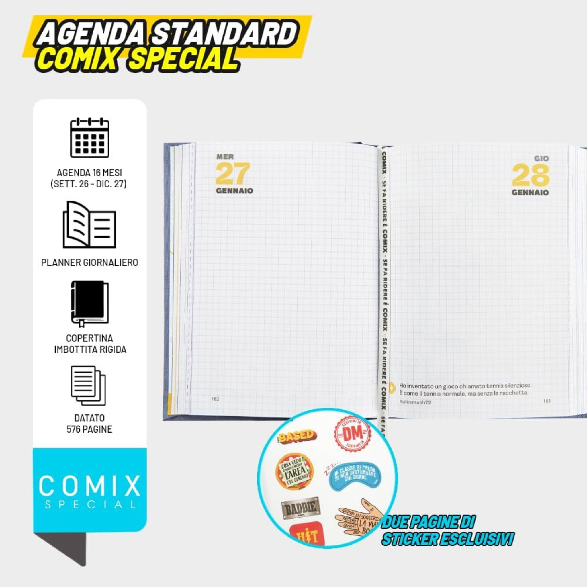COMIX SPECIAL SFUMATO GLITTER - Agenda 2027 Giornaliera 16 Mesi