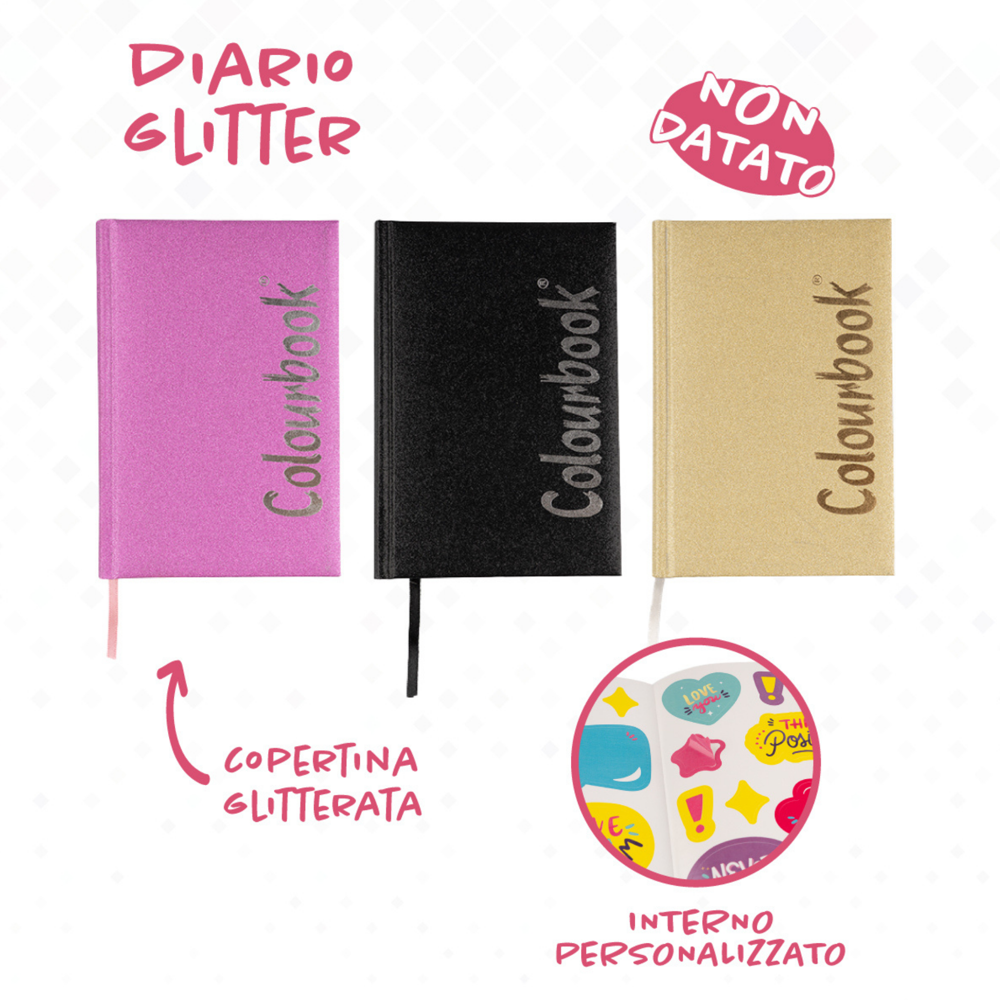 Diario scolastico Glitter 26/27 Colourbook