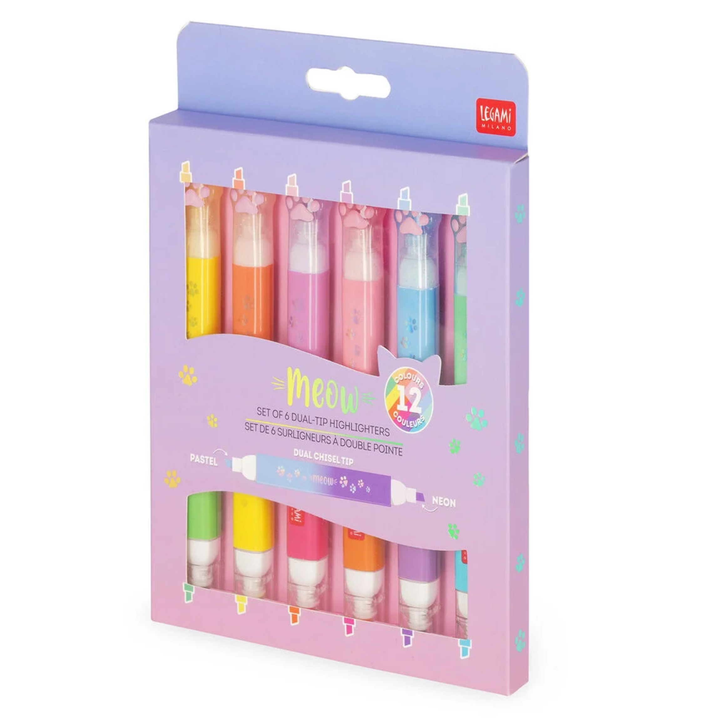Legami - Set di 6 Evidenziatori Doppia Punta Kitty - Meow