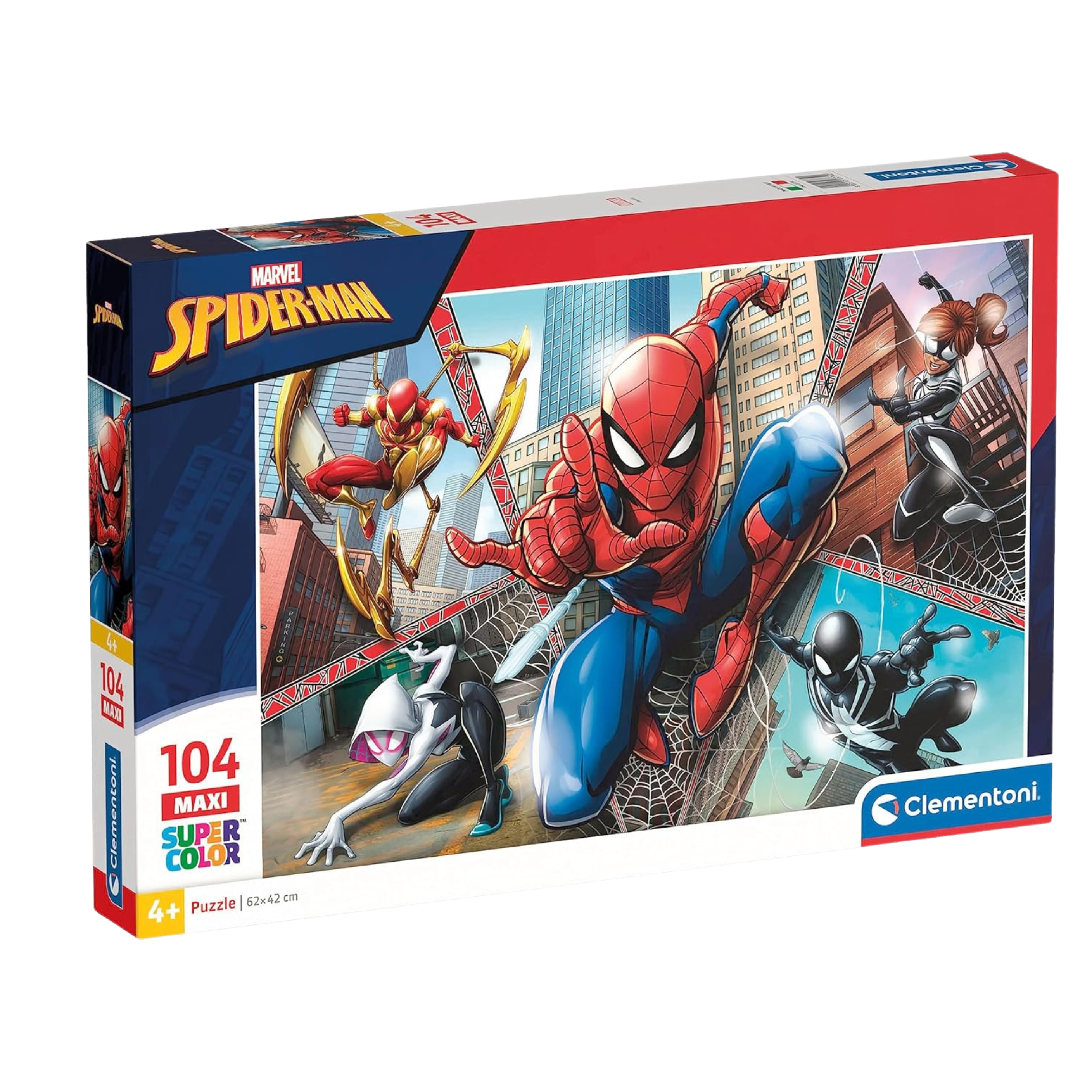 Clementoni Supercolor Puzzle - Spider Man - 104 Pezzi Maxi