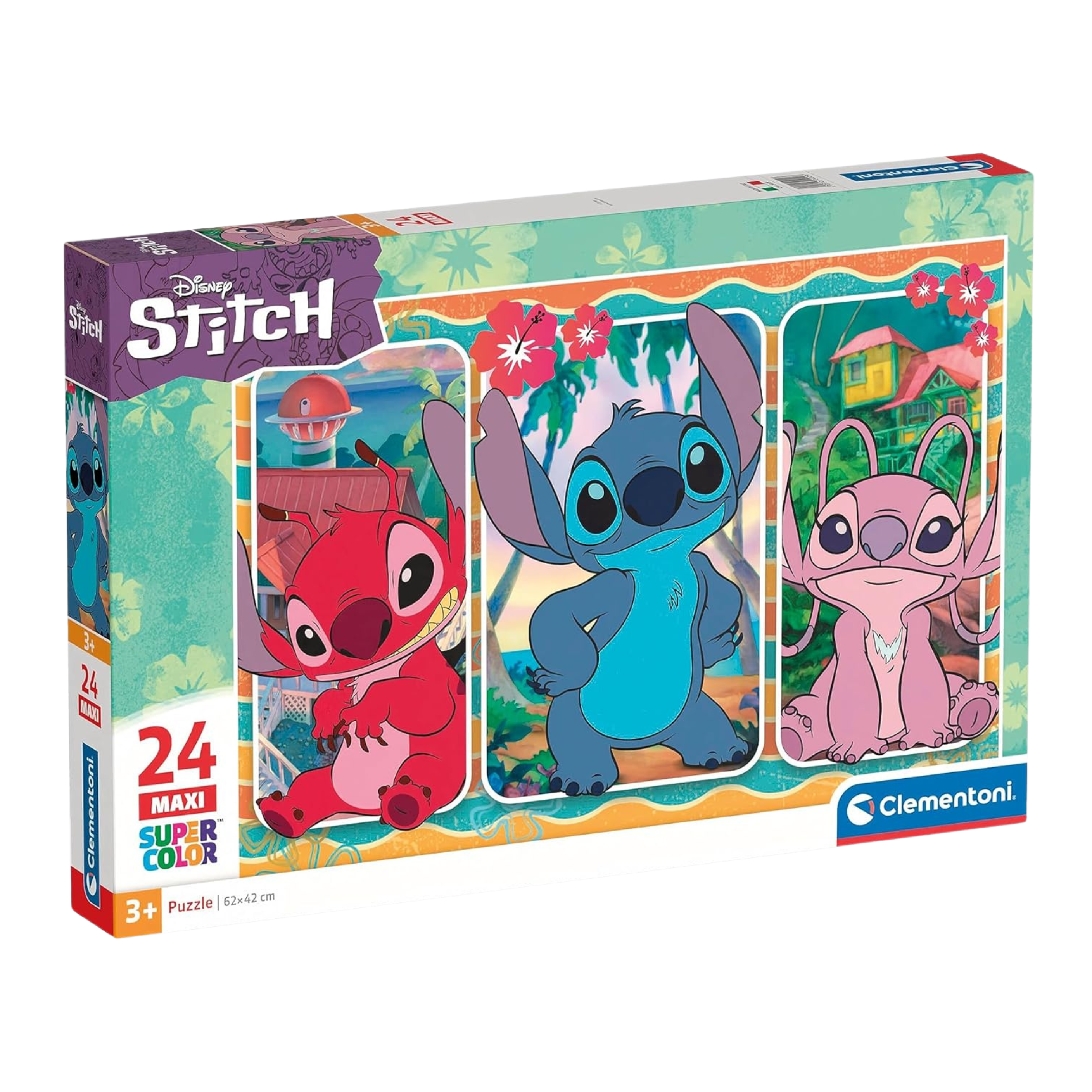 Clementoni- Disney Stitch Supercolor 24 Maxi Pezzi