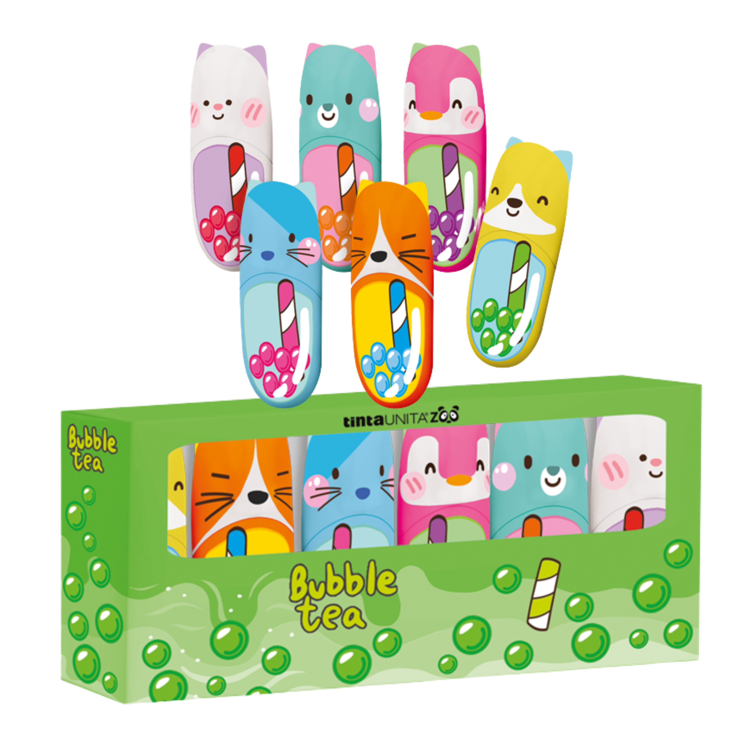 Kit Mini Evidenziatori Bubble Tea Tintaunitazoo