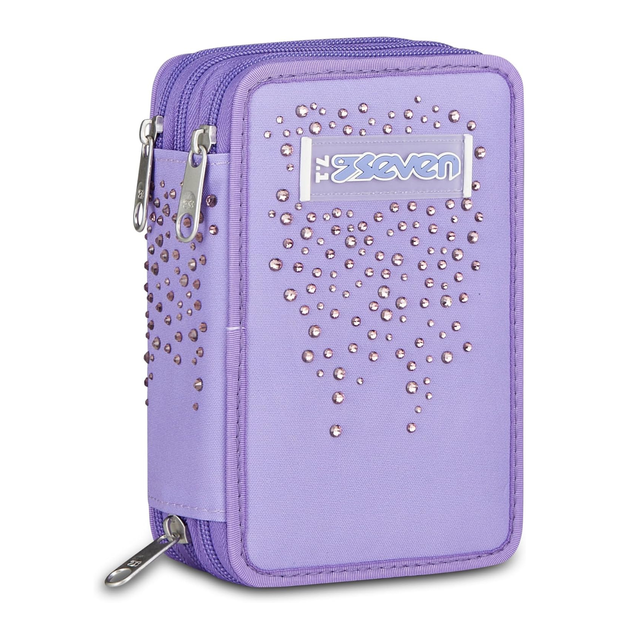 Seven Astuccio Scuola 3 Zip Brillantinato