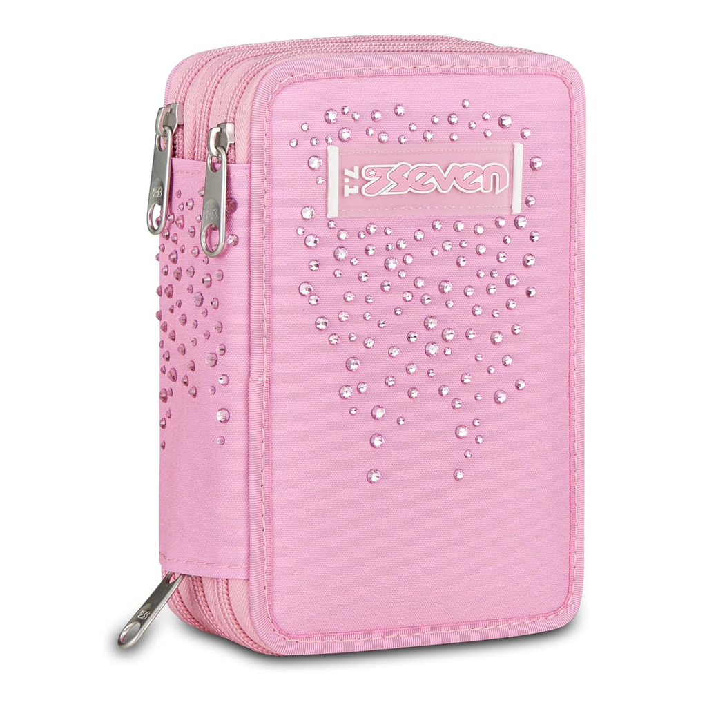 Seven Astuccio Scuola 3 Zip Brillantinato