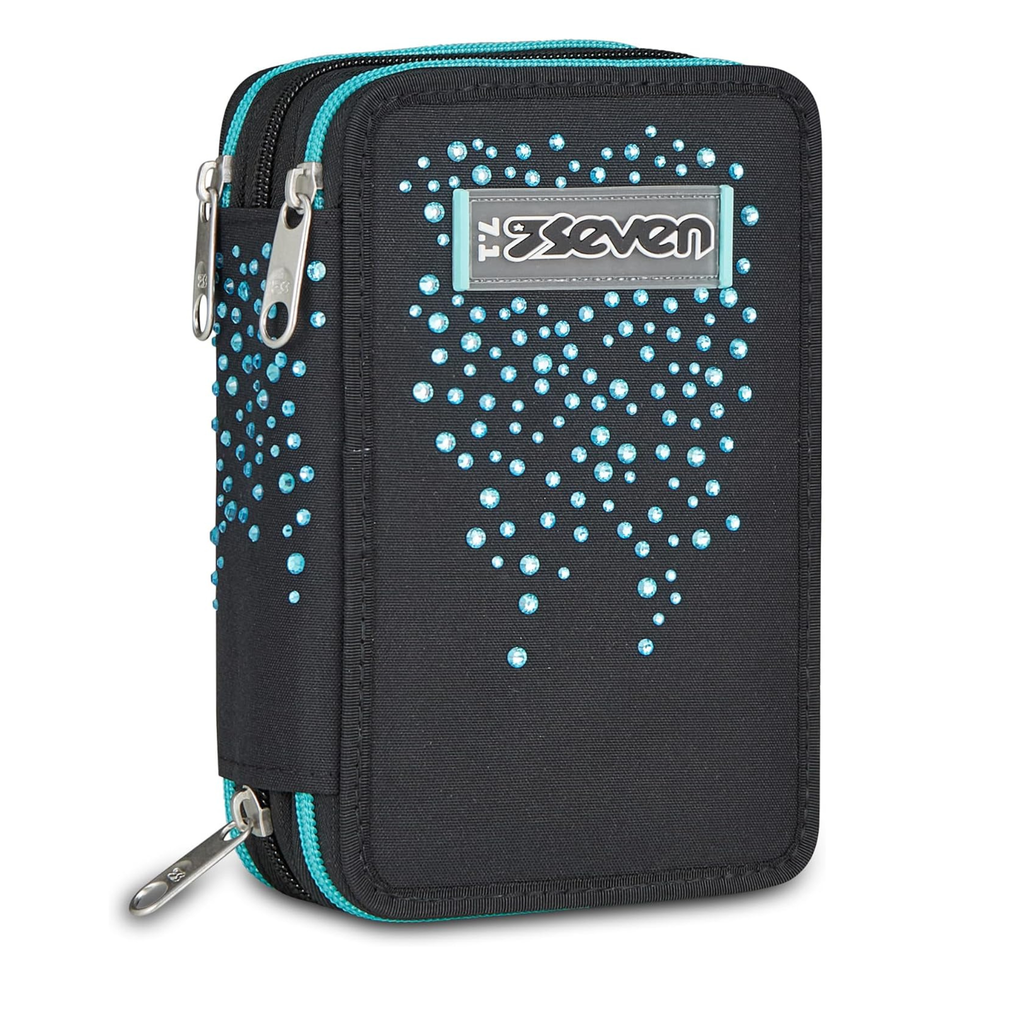 Seven Astuccio Scuola 3 Zip Brillantinato
