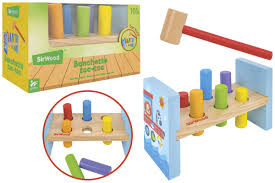 BANCHETTO Toc-Toc - Cilindri e Martello, Giochi di Abilità, Giochi in legno