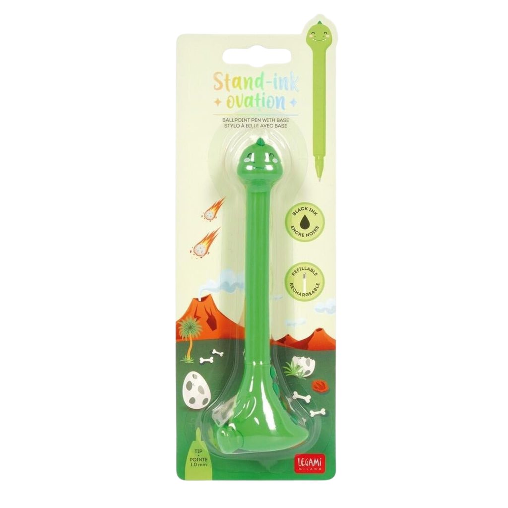 Legami - Penna a Sfera Dino con Base - Stand-Ink Ovation - Inchiostro Nero