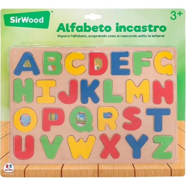 PUZZLE LETTERE AD INCASTRO, 26 PEZZI, MULTICOLORE, GLOBO