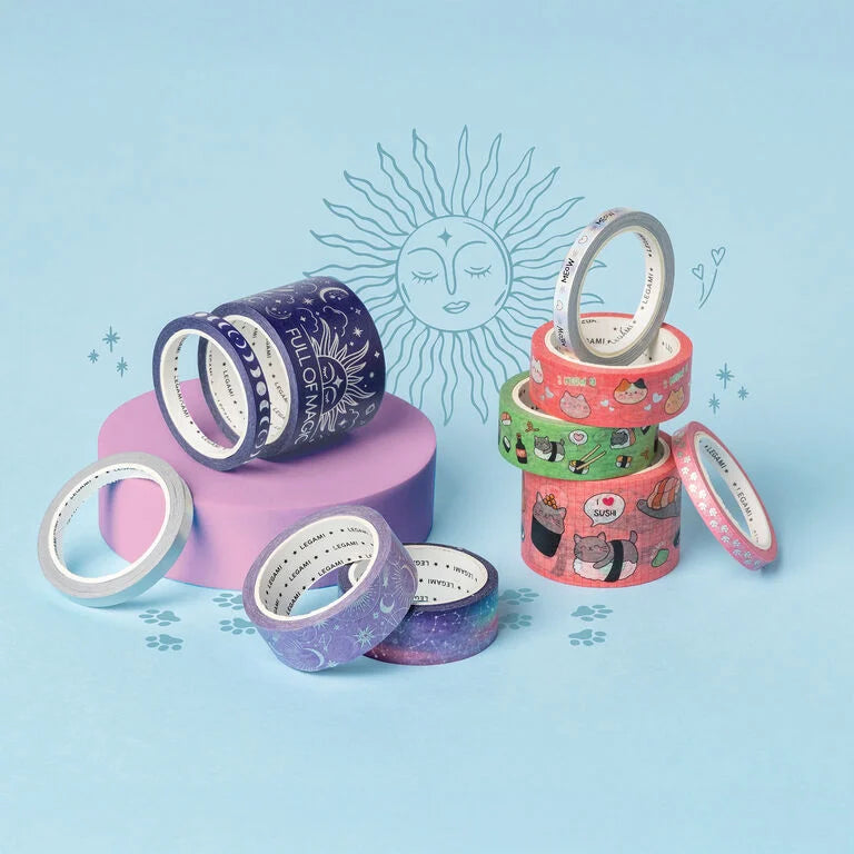 Set di 5 Nastri Adesivi Decorativi di Carta Kitty - Tape By Tape