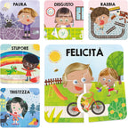Headu - Primi Incastri Emozioni - Manualità e Curiosità per i più Piccoli, per Bambini 1-4 Anni, Un Gioco Educativo Made in Italy