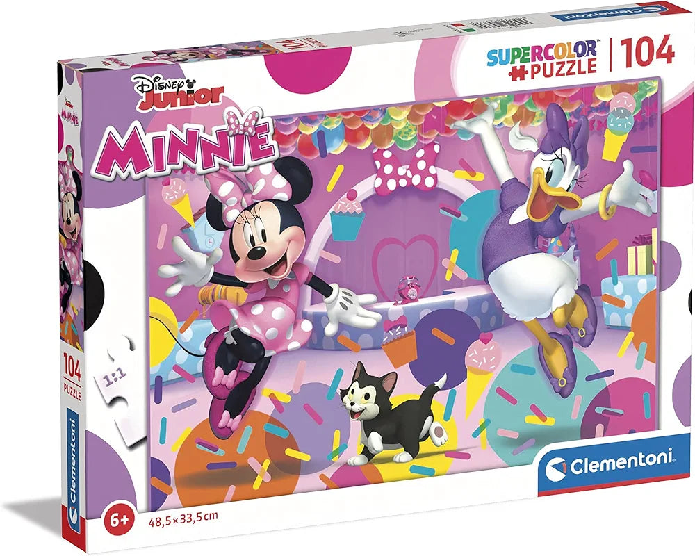 Clementoni - Supercolor Puzzle - Disney Minnie - 104 pezzi