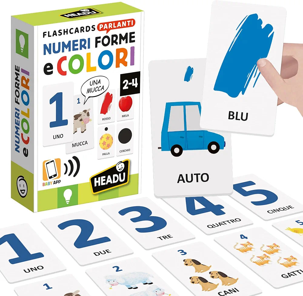 HEADU - Flashcards Parlanti Numeri, Forme e Colori, Sviluppa la Logica dei più Piccoli, Gioco Educativo Bambini