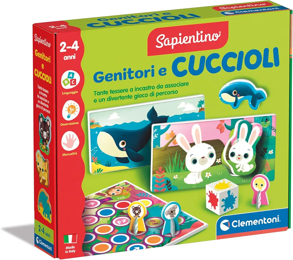 Clementoni Sapientino - Genitori e Cuccioli, Gioco Educativo per Bambini 2-4 Anni