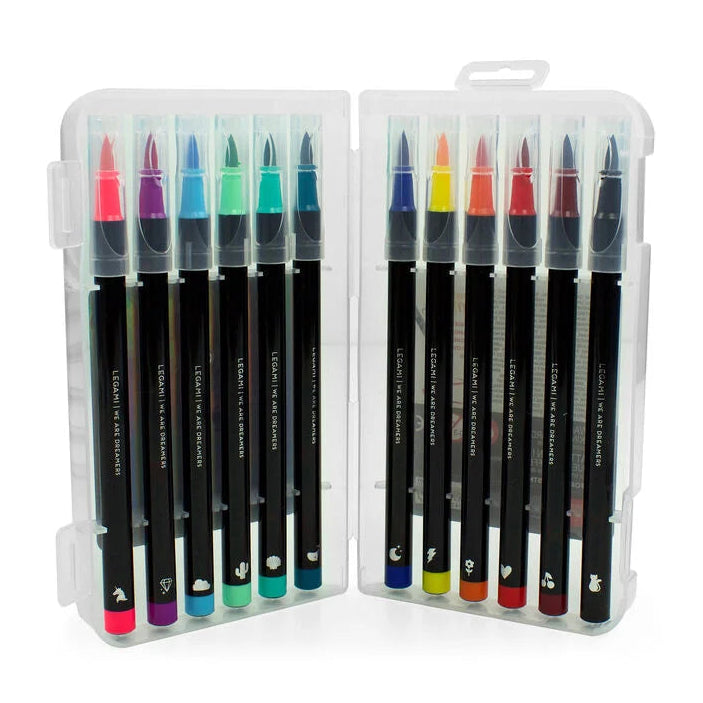 Set di 12 Pennarelli con Punta Pennello Bright Colours - Brush Markers