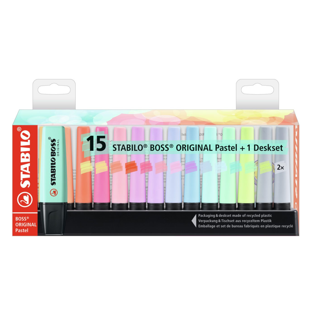 STABILO BOSS ORIGINAL Pastel Desk 15 Evidenziatori