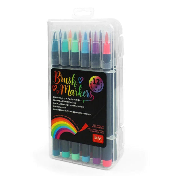 Set di 12 Pennarelli con Punta Pennello Bright Colours - Brush Markers
