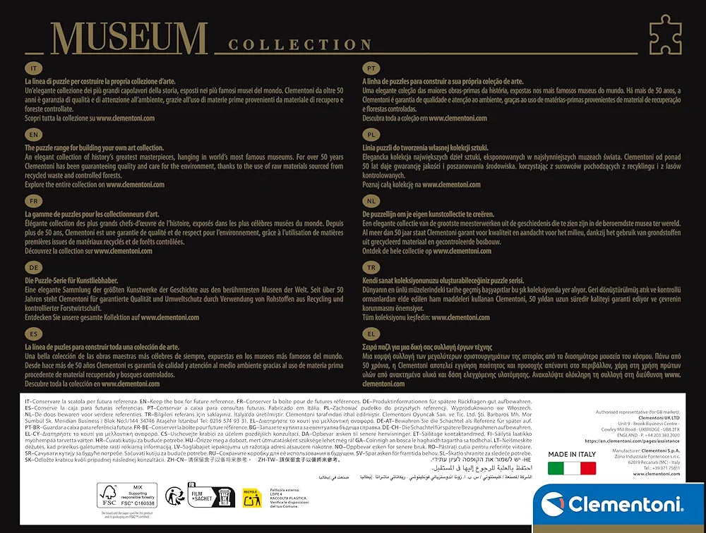 Clementoni - Puzzle Van Gogh 1000 Pezzi Arte, per Adulti e Ragazzi, Museum Collectio
