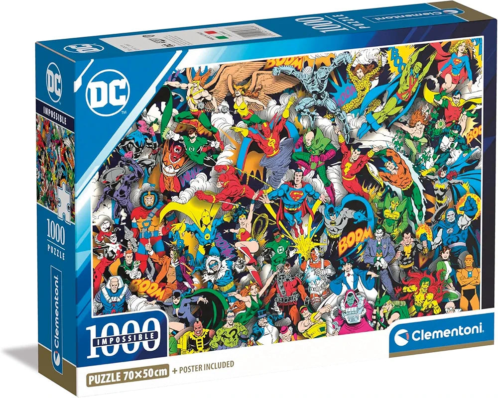 Clementoni - Impossible Puzzle - Dc Comics Justice League - 1000 Pezzi