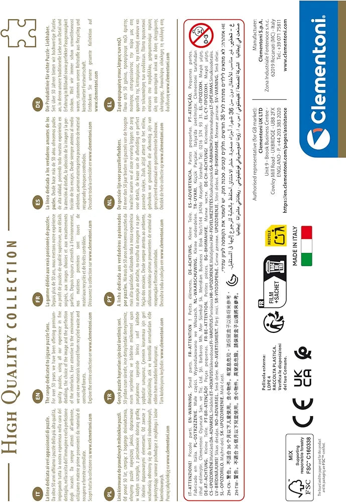 Clementoni - Puzzle 1000 Pezzi per Adulti e Ragazzi, Special Series, Tema DC Comics Batman
