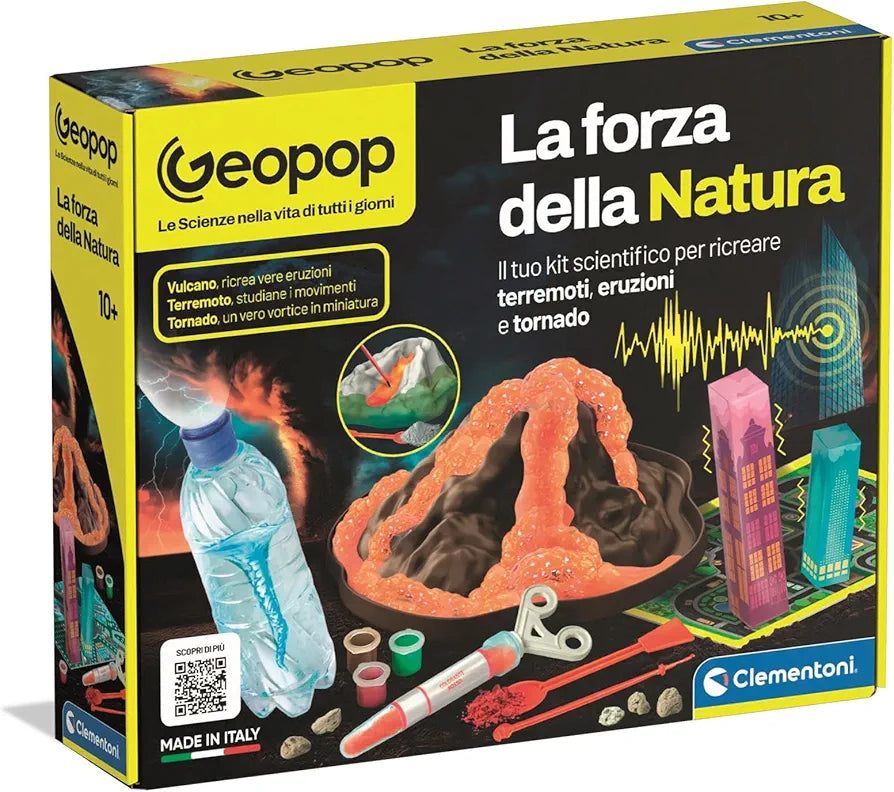 Clementoni x Geopop - La Forza della Natura, Gioco Scientifico per Bambini 10+ Anni per Scoprire Fenomeni Naturali e Costruire Vulcani, Made in Italy