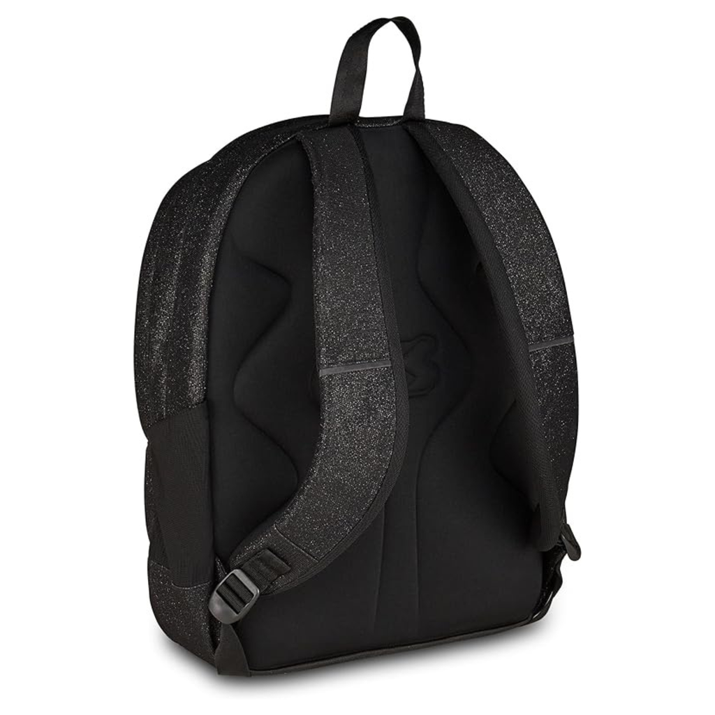Seven Zaino Doppio Scomparto Tech Shiny – Nero, Effetto Glitter, 29L
