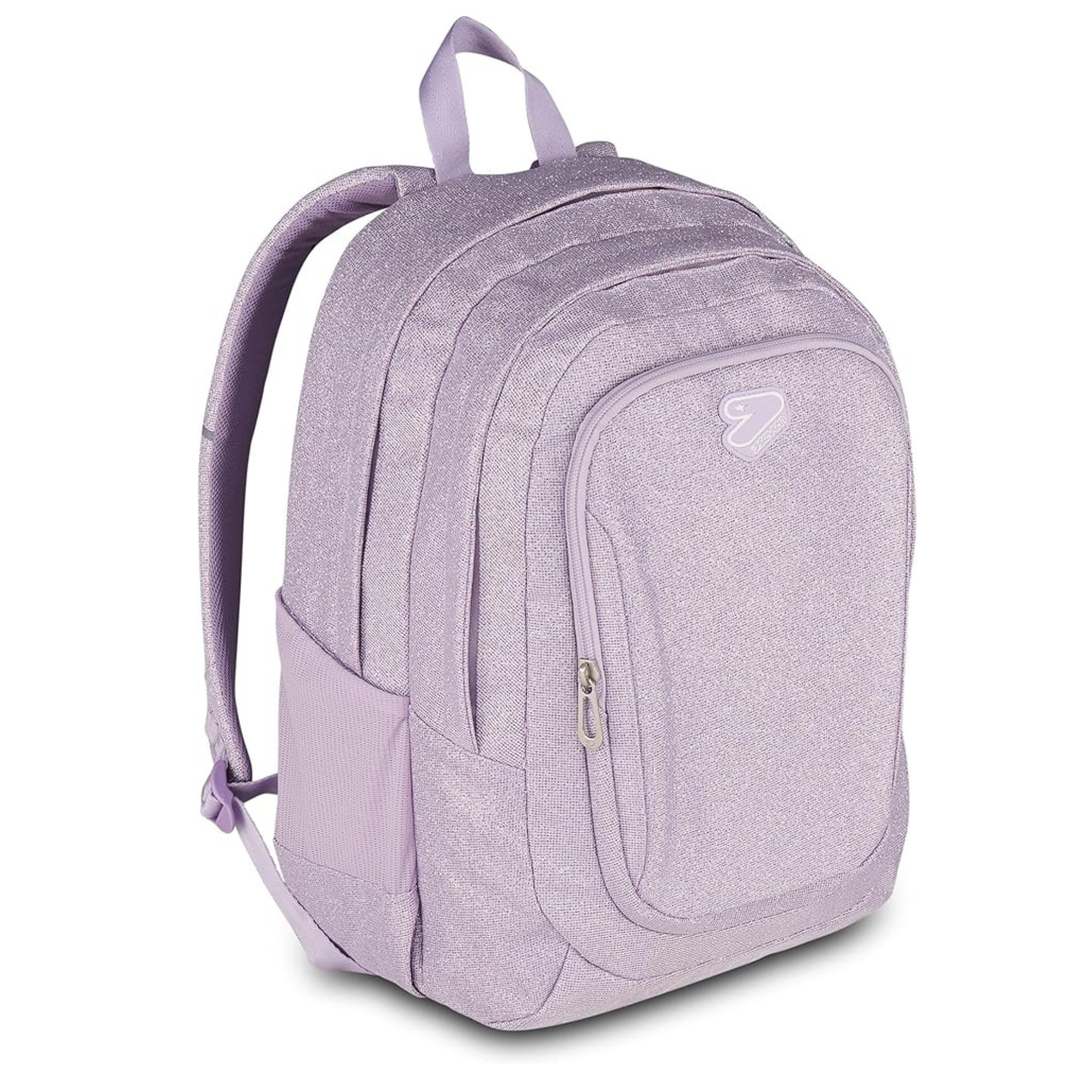 Seven Zaino Doppio Scomparto Tech Shiny – Lilla, Effetto Glitter, 29L