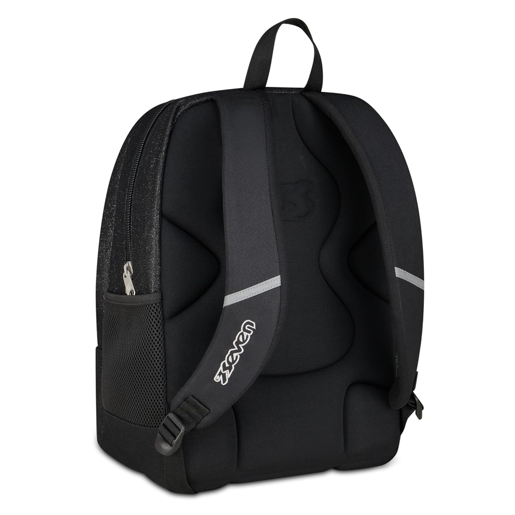 Seven Zaino Dual Made of Stars – Doppio Scomparto, Nero Glitterato, 32L