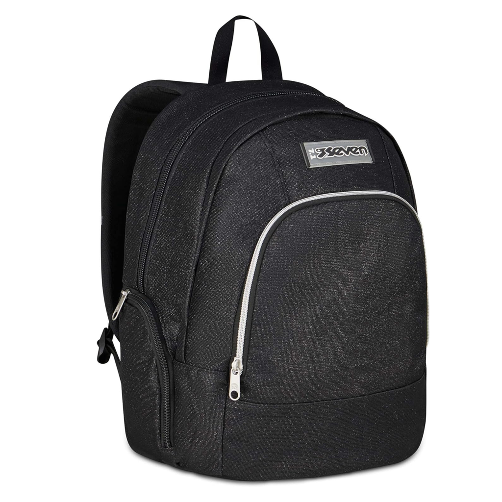 Seven Zaino Dual Made of Stars – Doppio Scomparto, Nero Glitterato, 32L