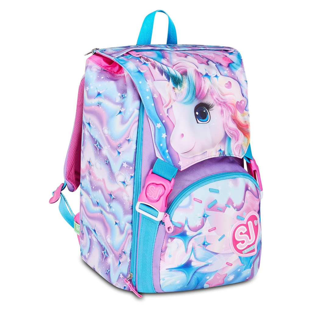 SJ GANG STYLE JAM GANG Zaino Scuola Estensibile Big LED UNICORN GIRL, Rosa, 24 L