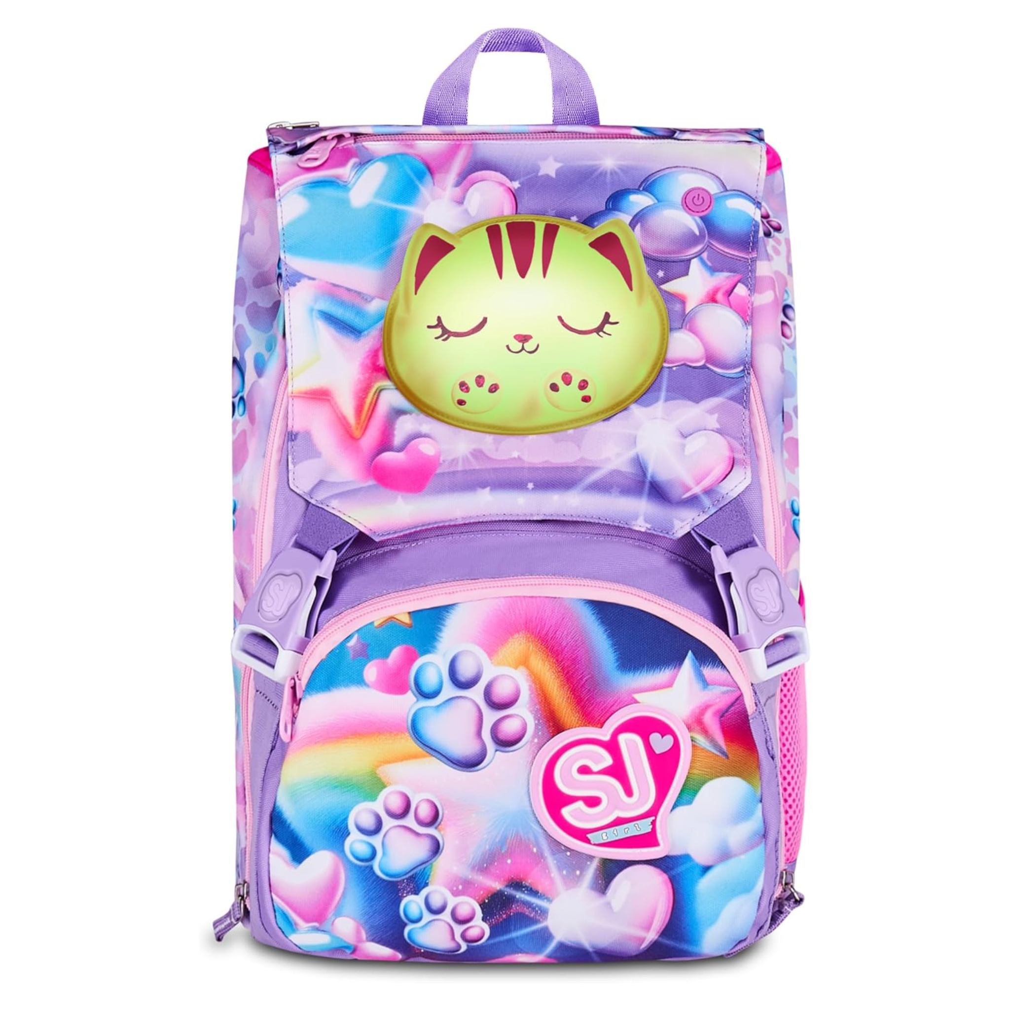 SJ GANG STYLE JAM GANG Zaino Estensibile GLOWCAT, Rosa, 24L