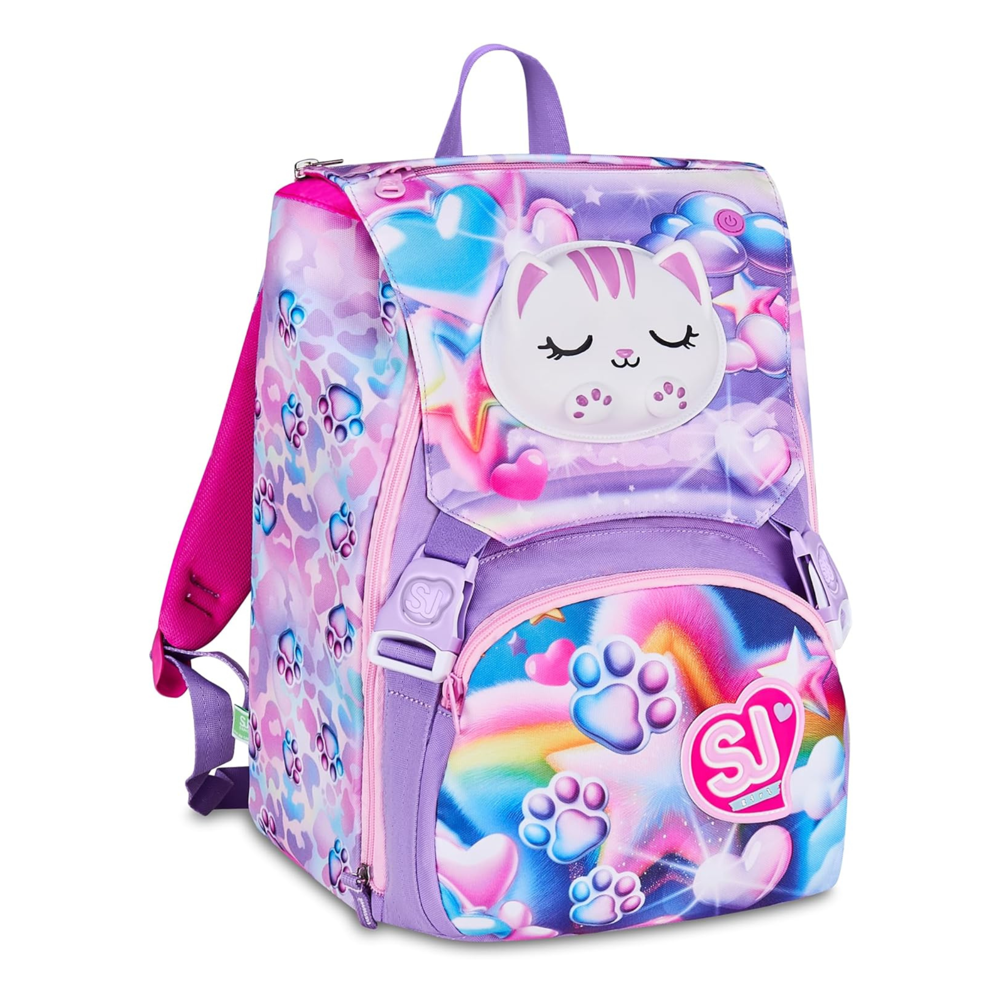 SJ GANG STYLE JAM GANG Zaino Estensibile GLOWCAT, Rosa, 24L