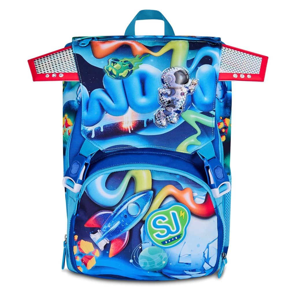 SJ GANG STYLE JAM GANG Zaino Scuola Estensibile SPACE RIDE, Blu, 24L