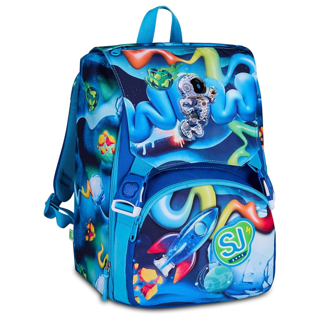 SJ GANG STYLE JAM GANG Zaino Scuola Estensibile SPACE RIDE, Blu, 24L
